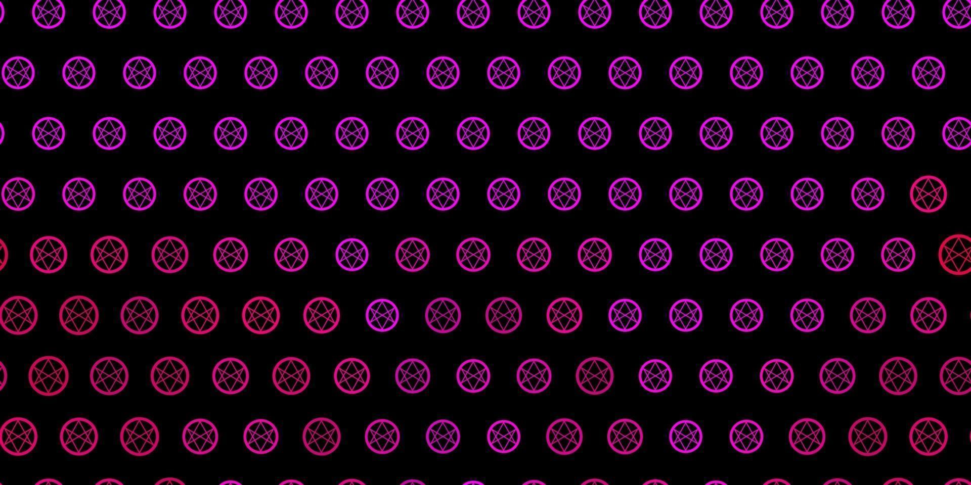 Fondo de vector de color rosa oscuro con símbolos ocultos.