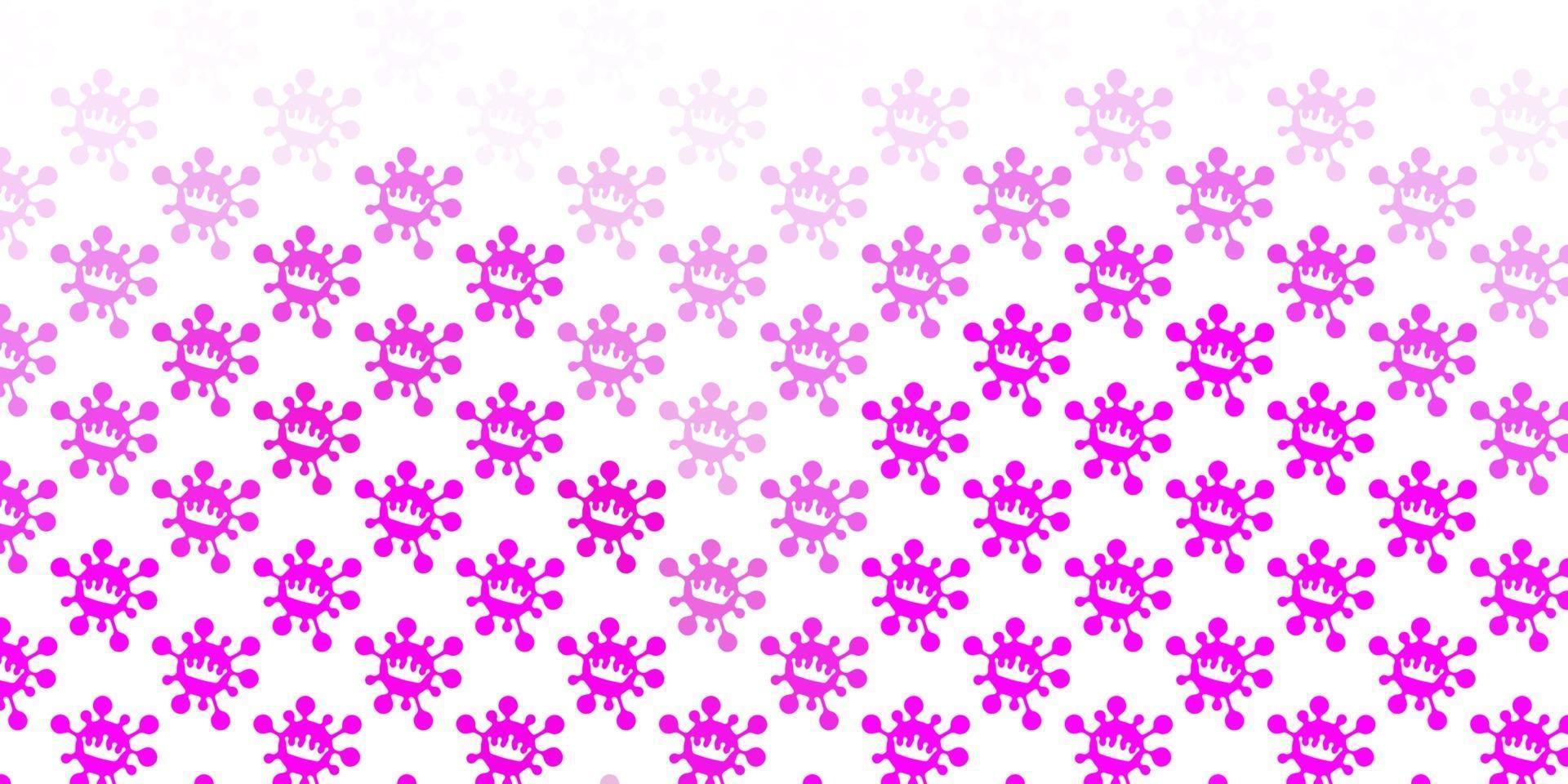 Light pink vector background with covid-19 symbols.