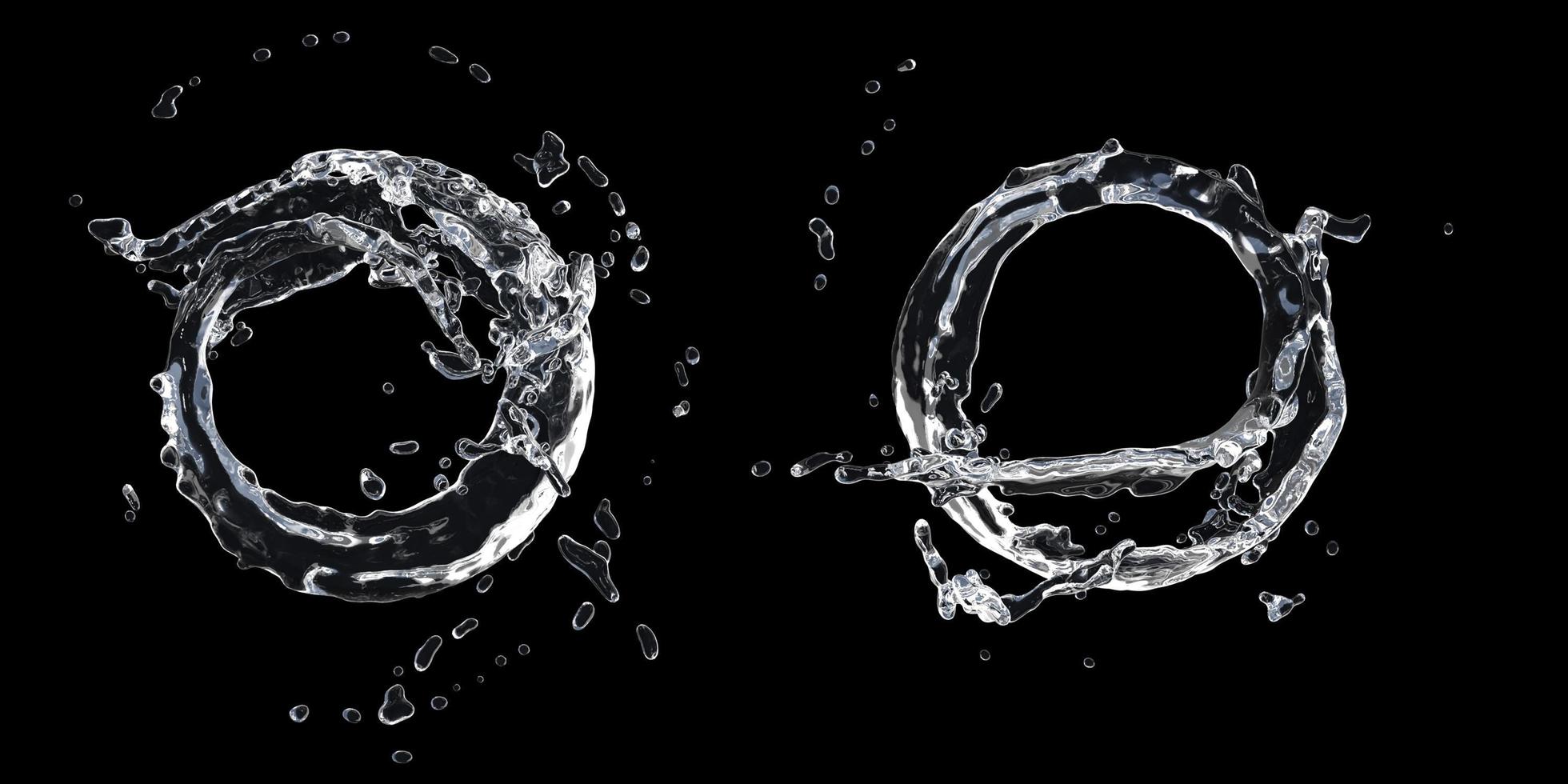 Water splashing on black background photo