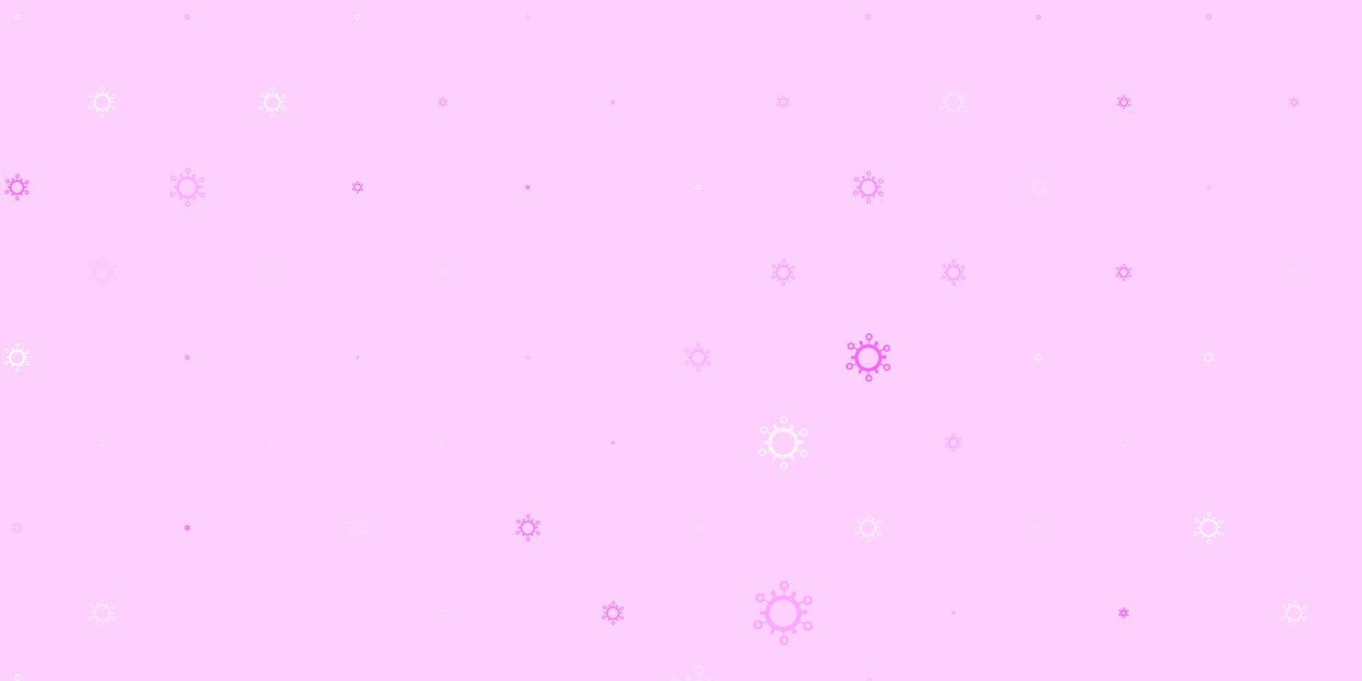 Light pink vector background with covid-19 symbols.