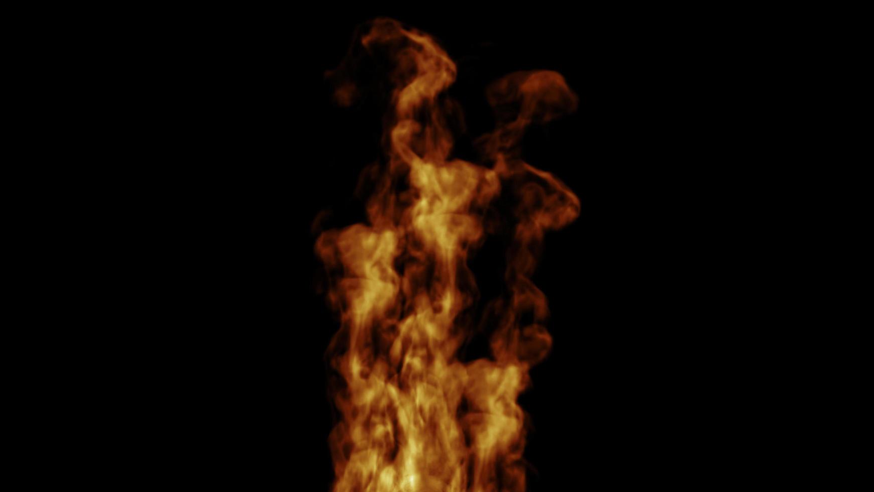 Close up of fire on a black background photo