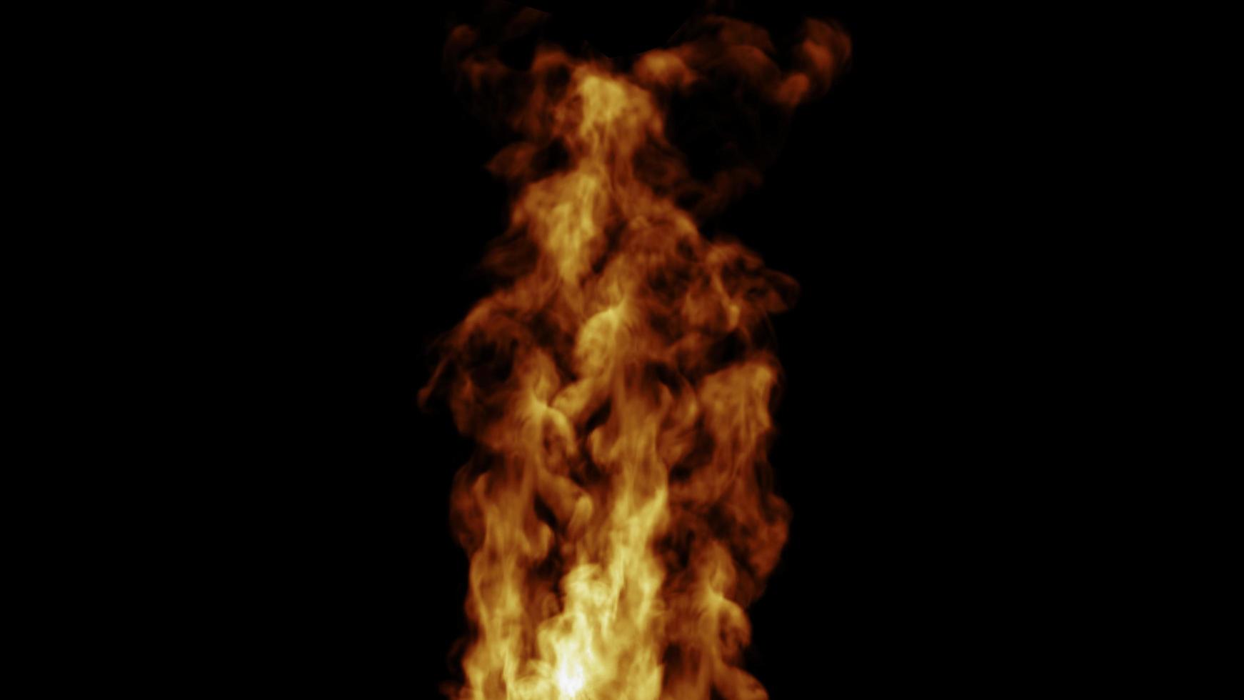 Close up of fire on a black background photo