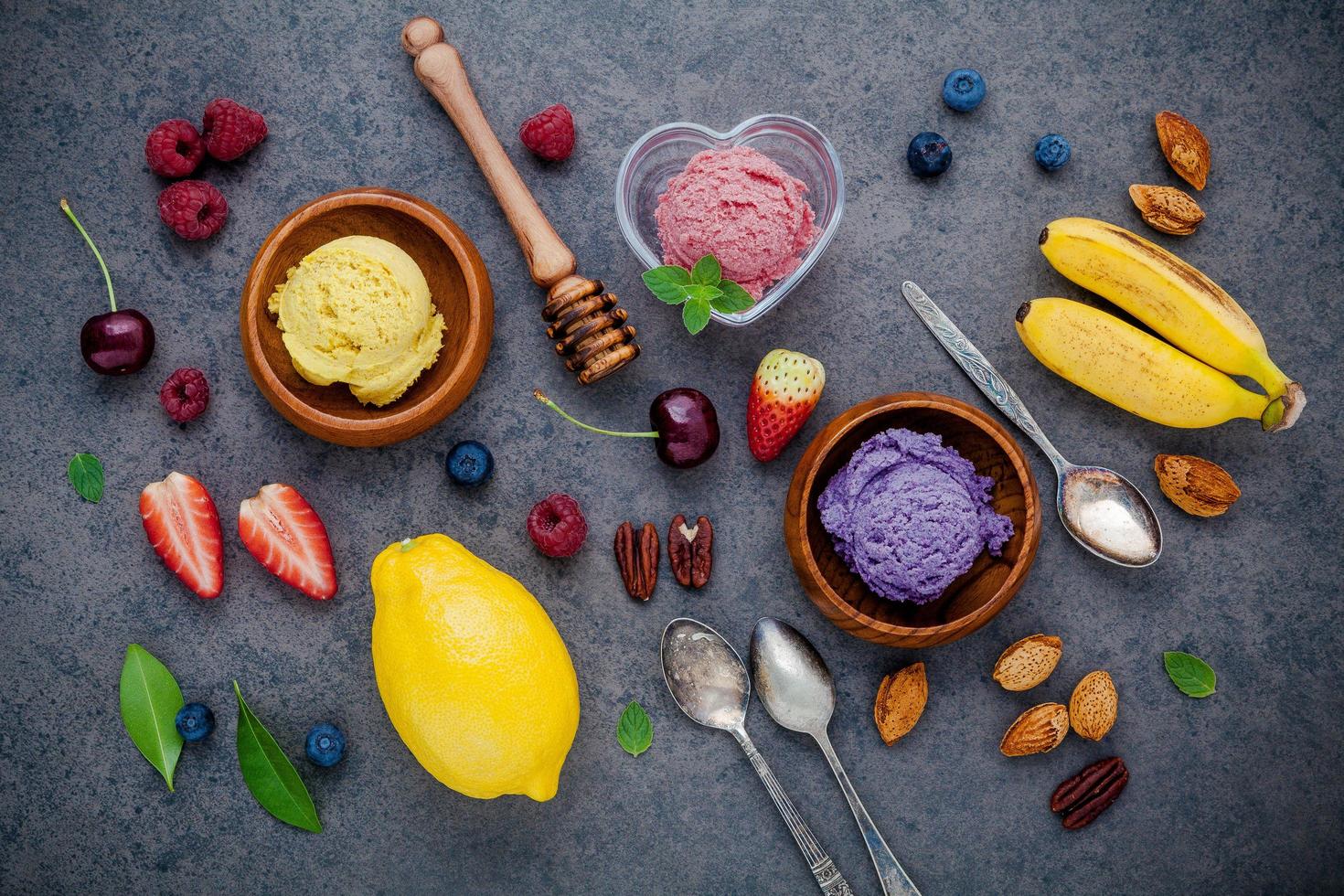 Fresh colorful ice cream photo