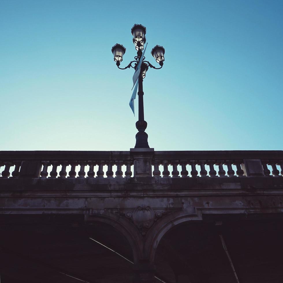 Street lamp in Bilbao city, Spain photo