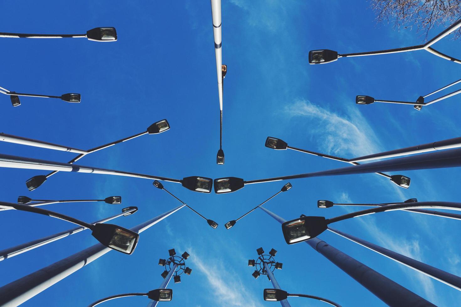 Street lamps in Bilbao city, Spain photo