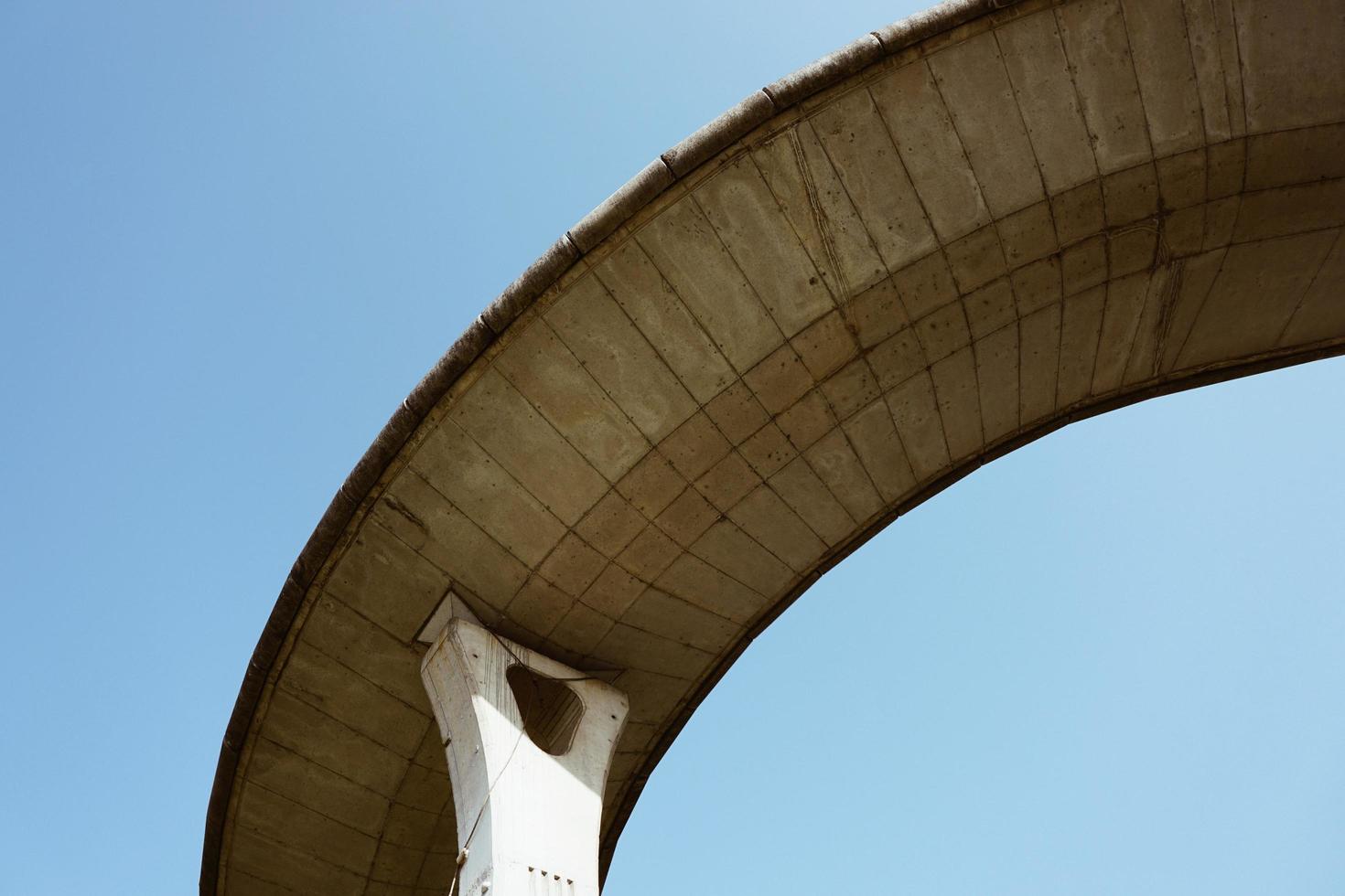 Low angle view of bridge architecture in Bilbao city, Spain photo