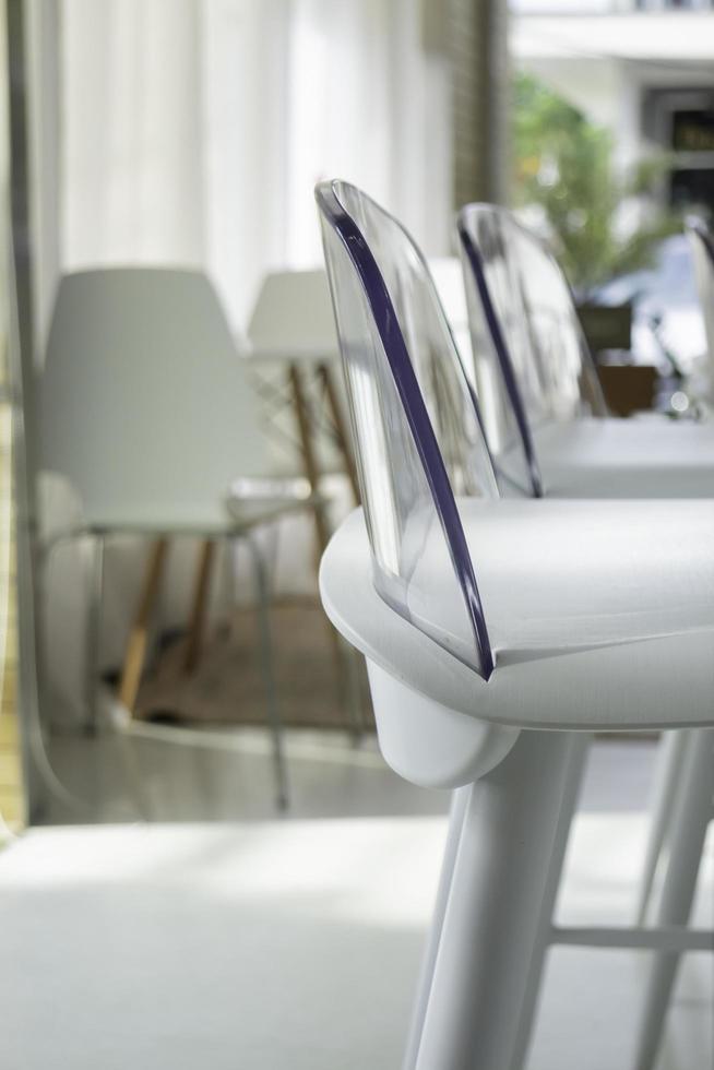White barstool in a cafe photo