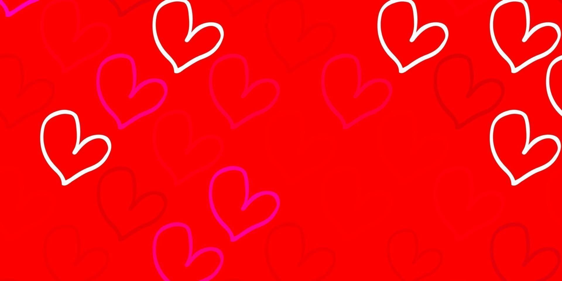 Light Pink, Red vector backdrop with sweet hearts.