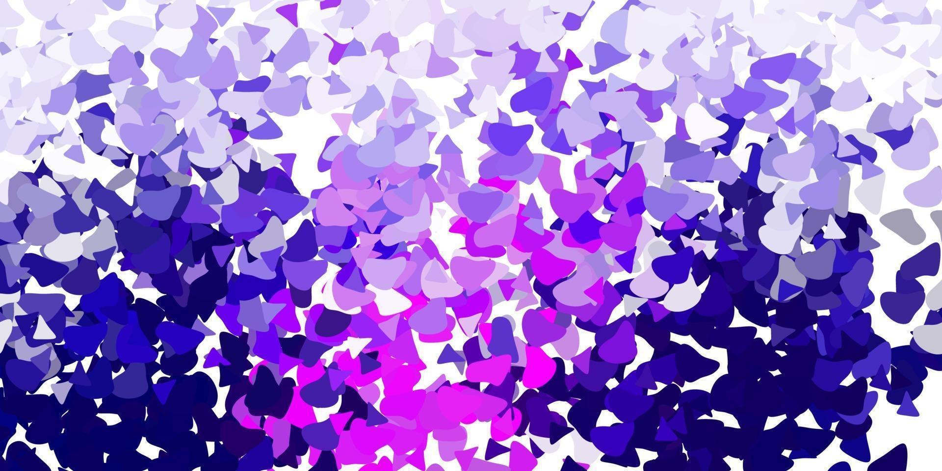 Light purple, pink vector texture with memphis shapes.