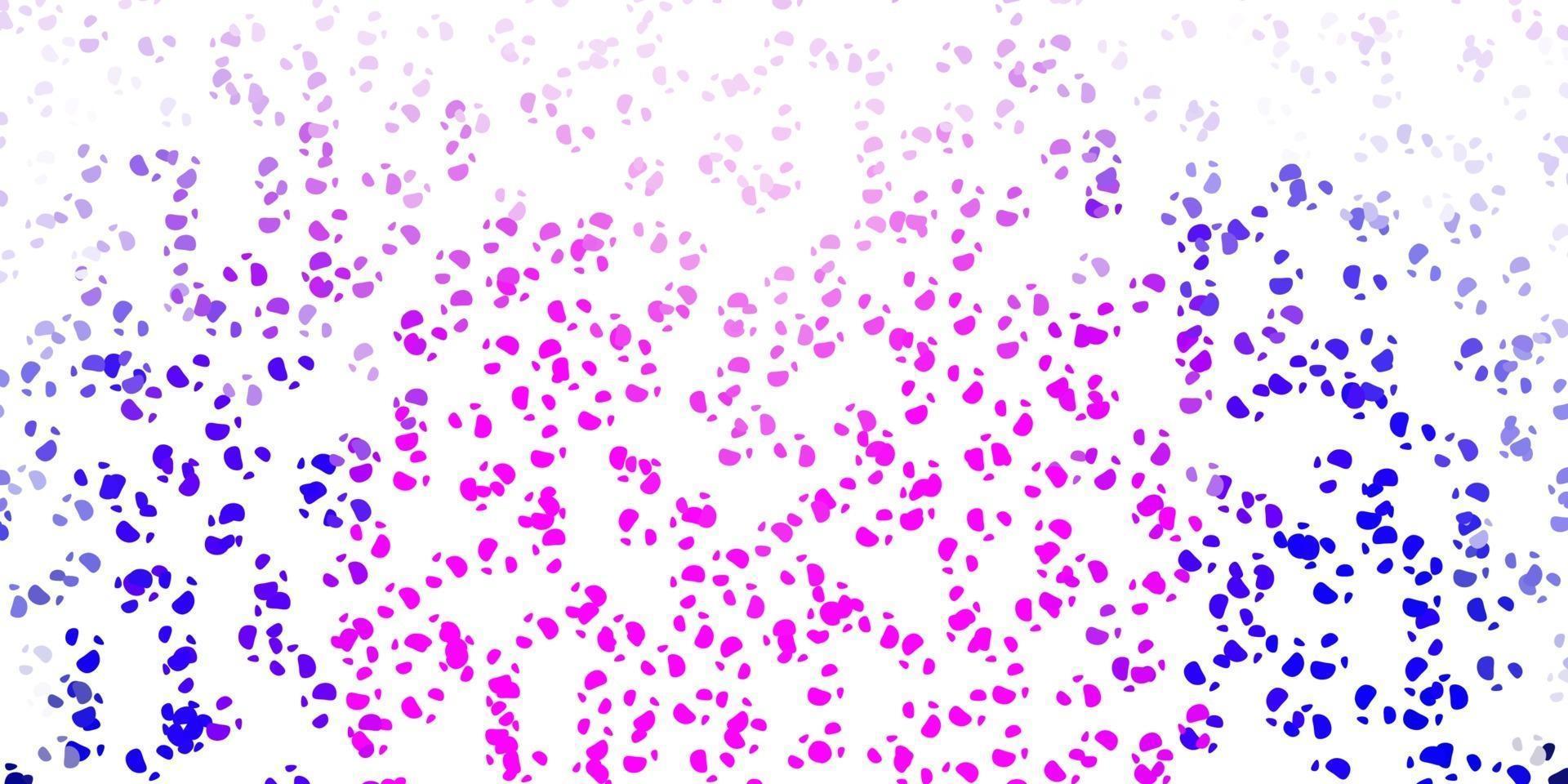 Light purple, pink vector texture with memphis shapes.