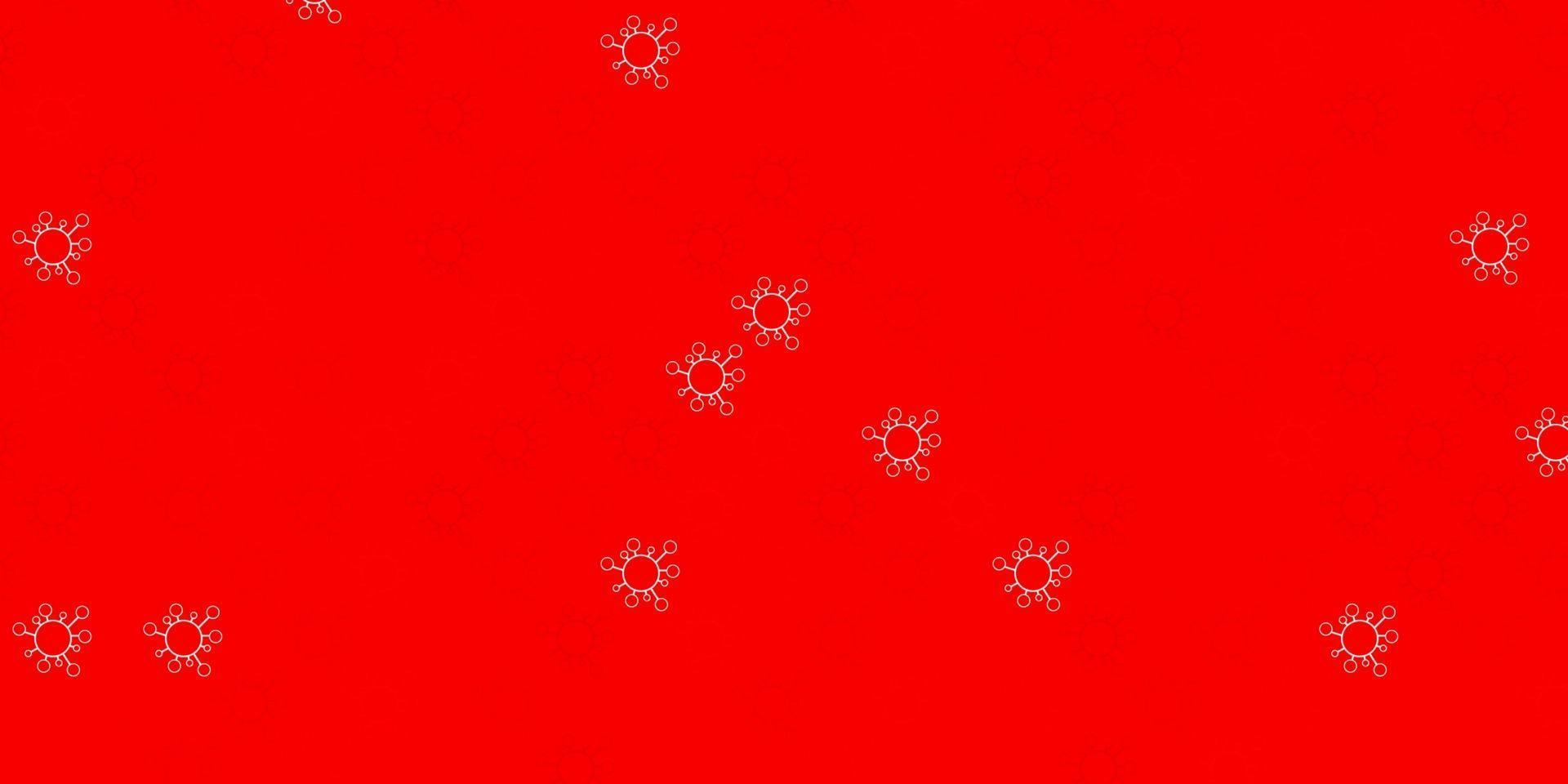 Dark red vector background with covid-19 symbols.