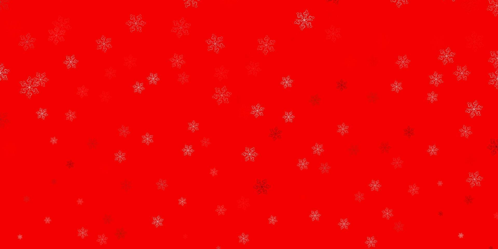 textura de doodle de vector rojo claro con flores.