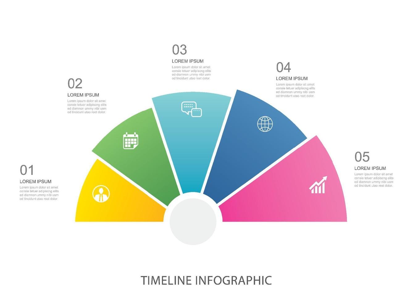 5 data infographics step growth business template design vector