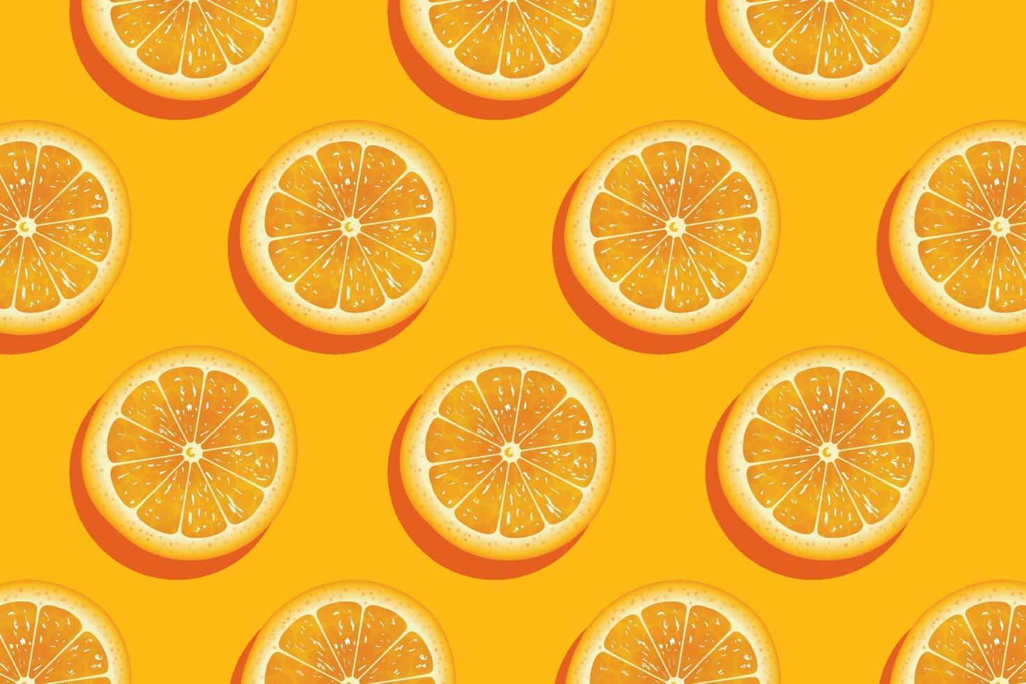 rodajas de naranja fresca fondo de verano vector