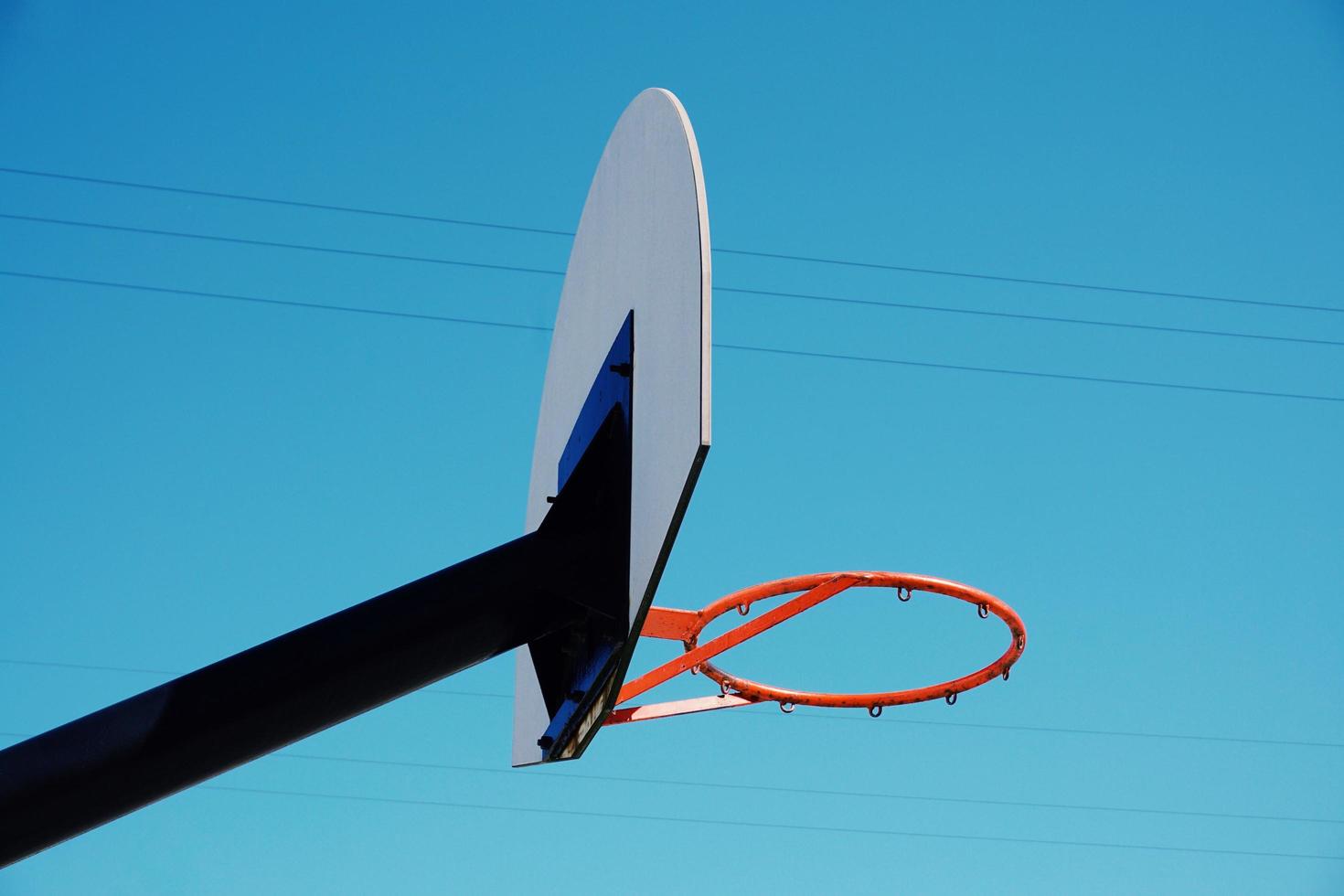 Street basket hoop in the city photo