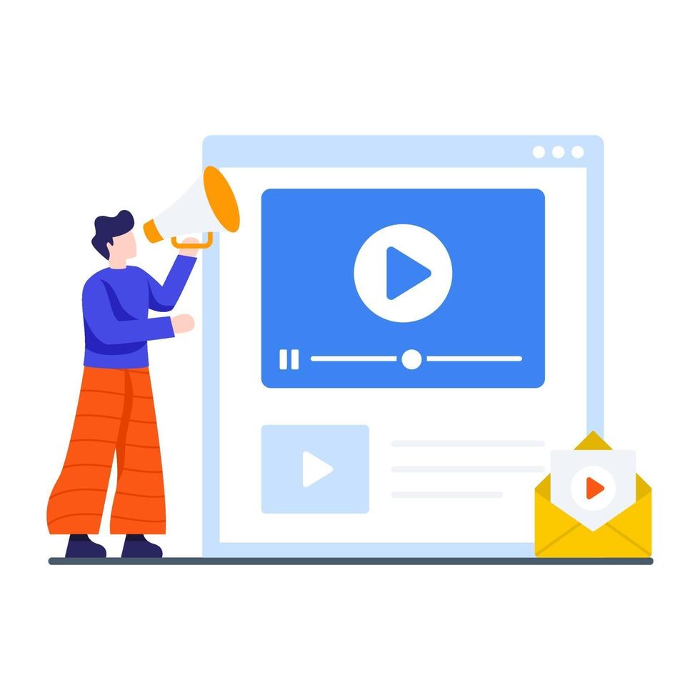 concepto de marketing de video online vector