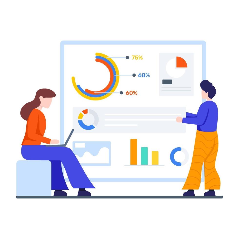 Data Analysis Process Concept vector