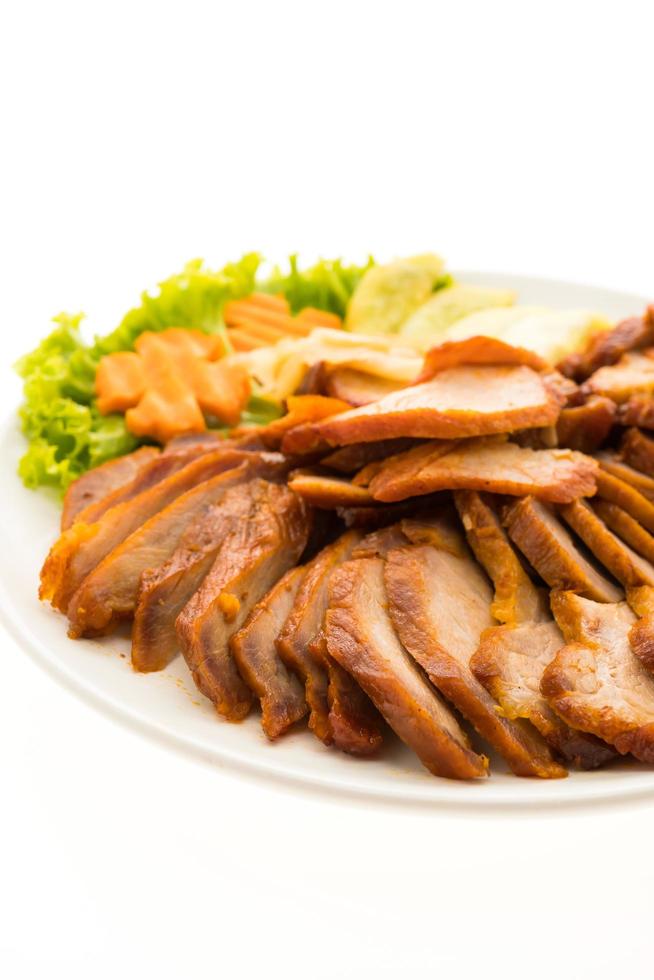 Roasted bbq red pork with sweet sauce photo