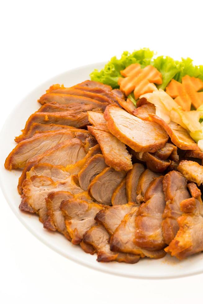 Roasted bbq red pork with sweet sauce photo