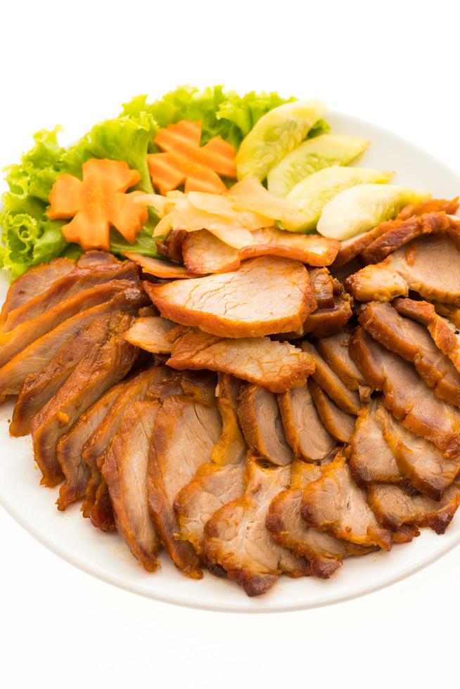 Roasted bbq red pork with sweet sauce photo