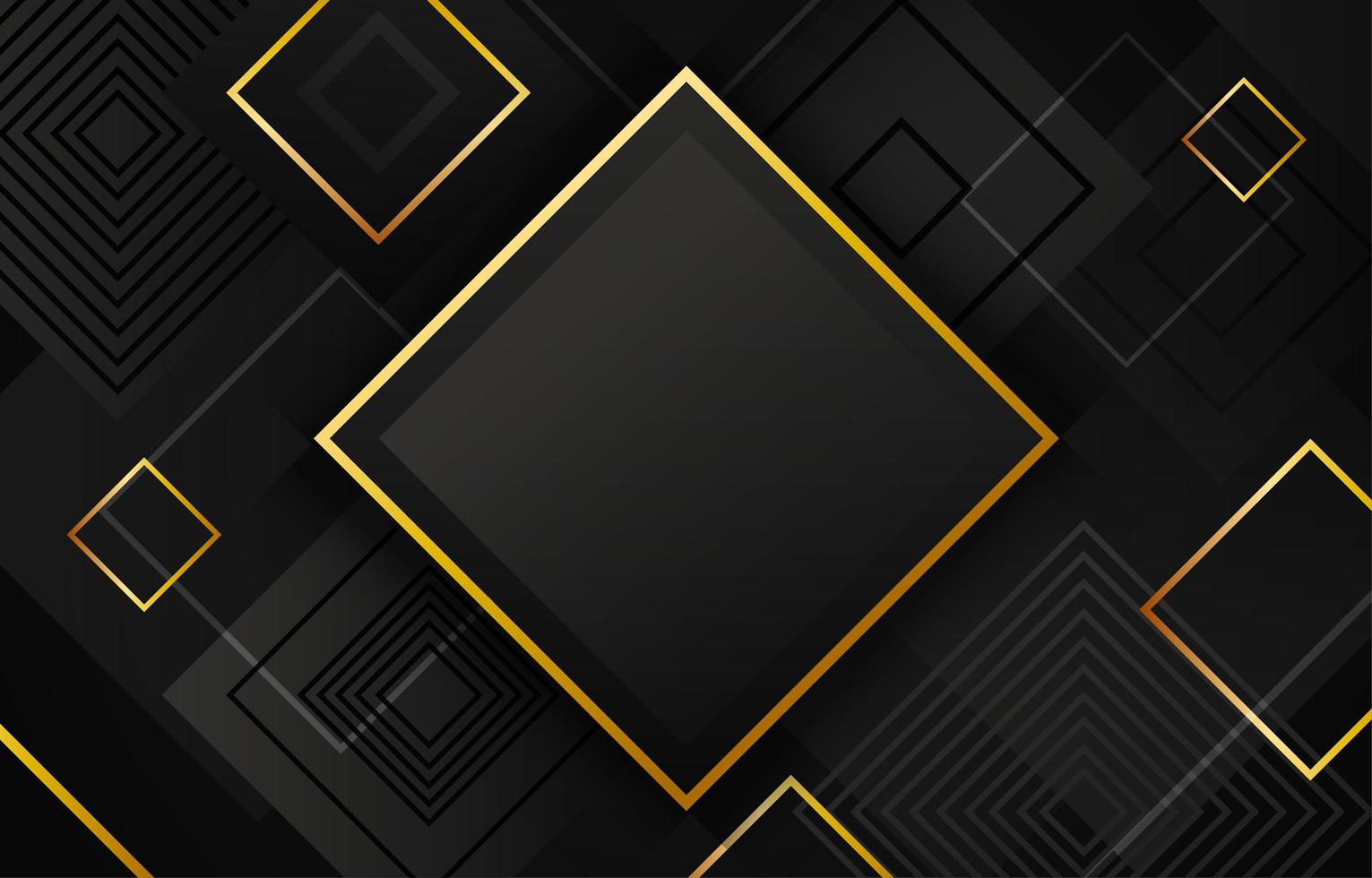 fondo geométrico negro y dorado vector