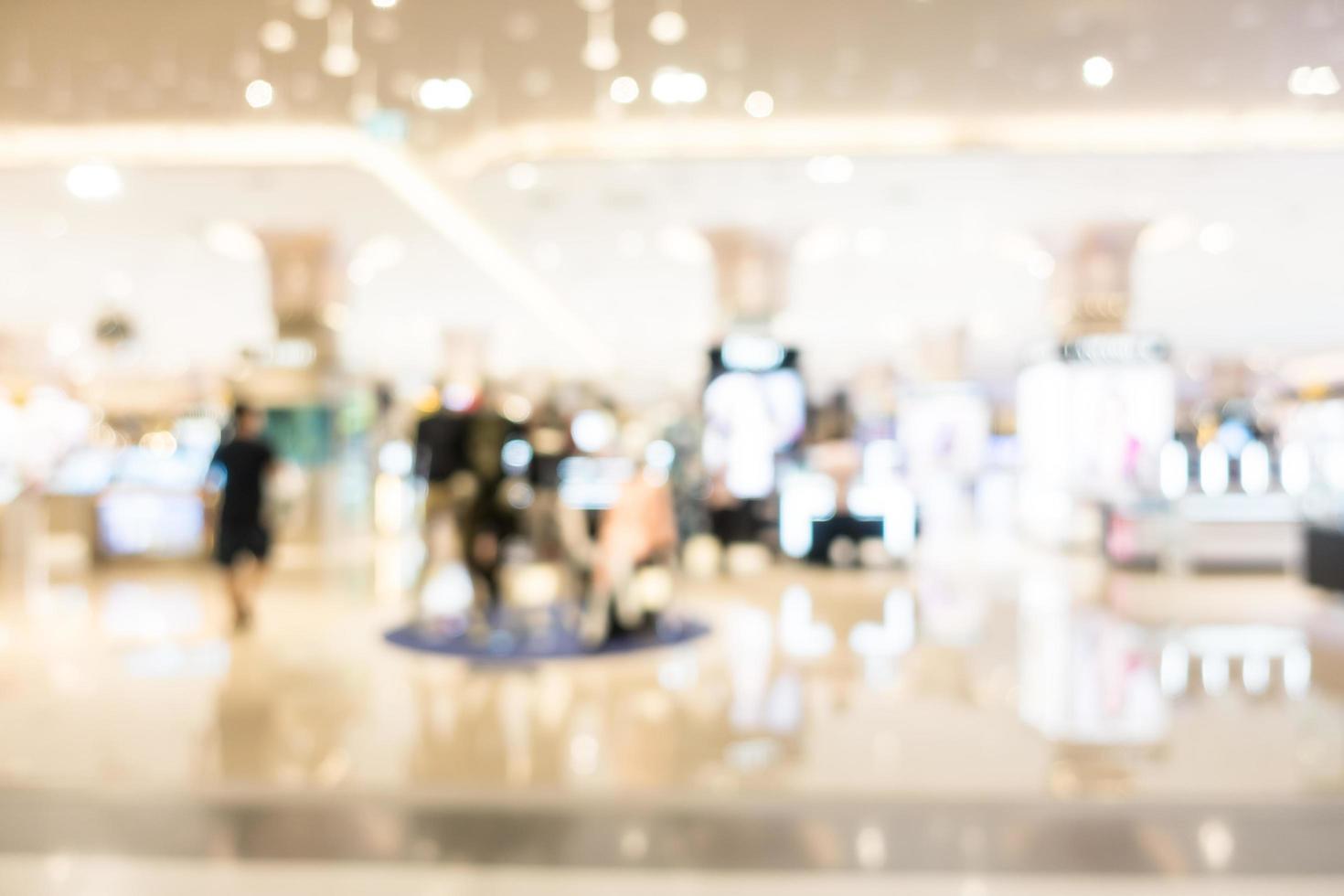 Abstract defocused shopping mall interior photo