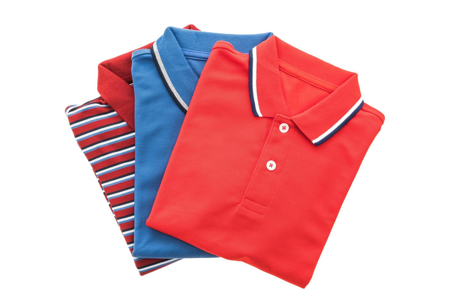 Fashion polo shirts on white background photo
