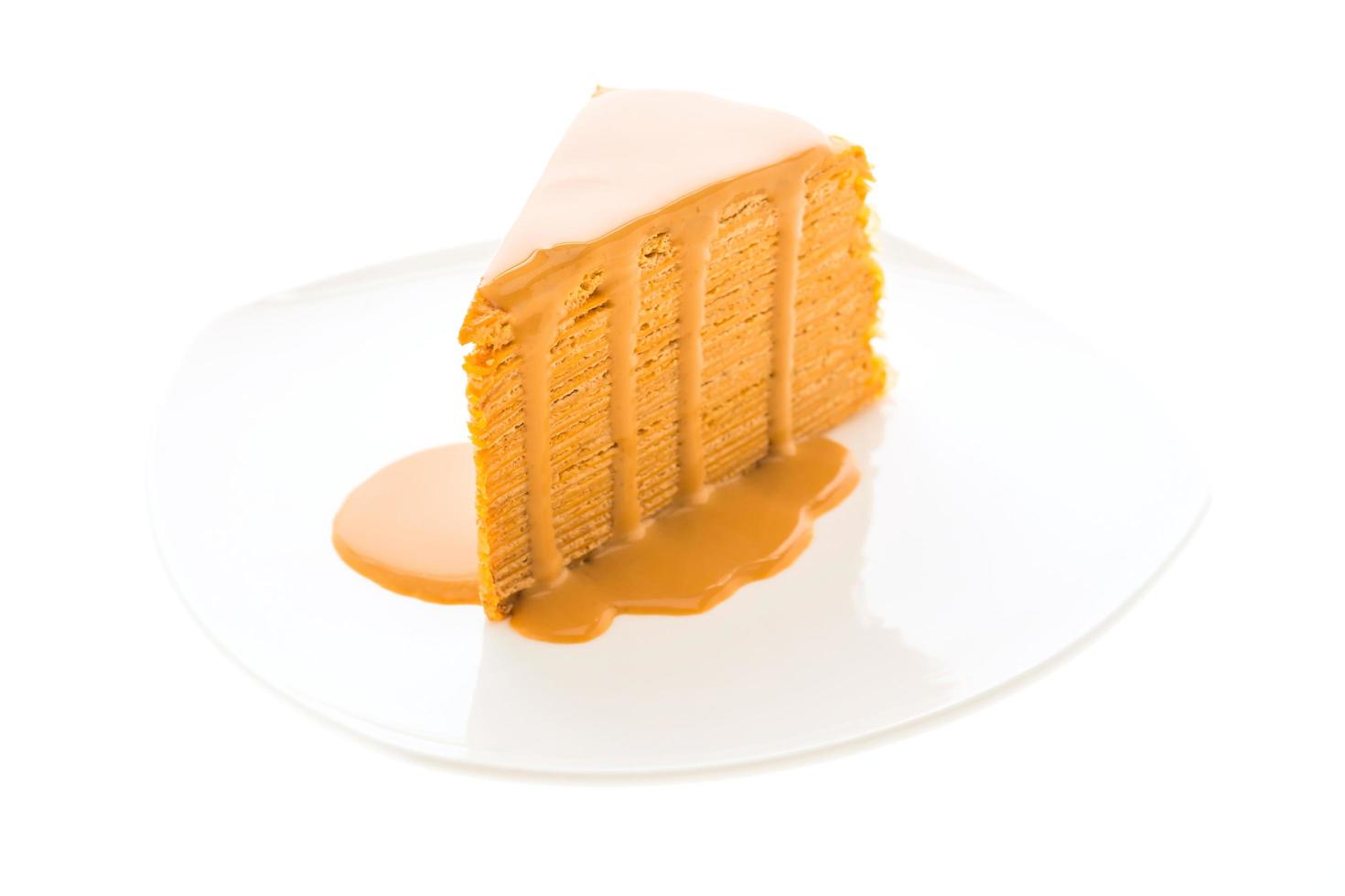 Thai tea cake on white plate photo