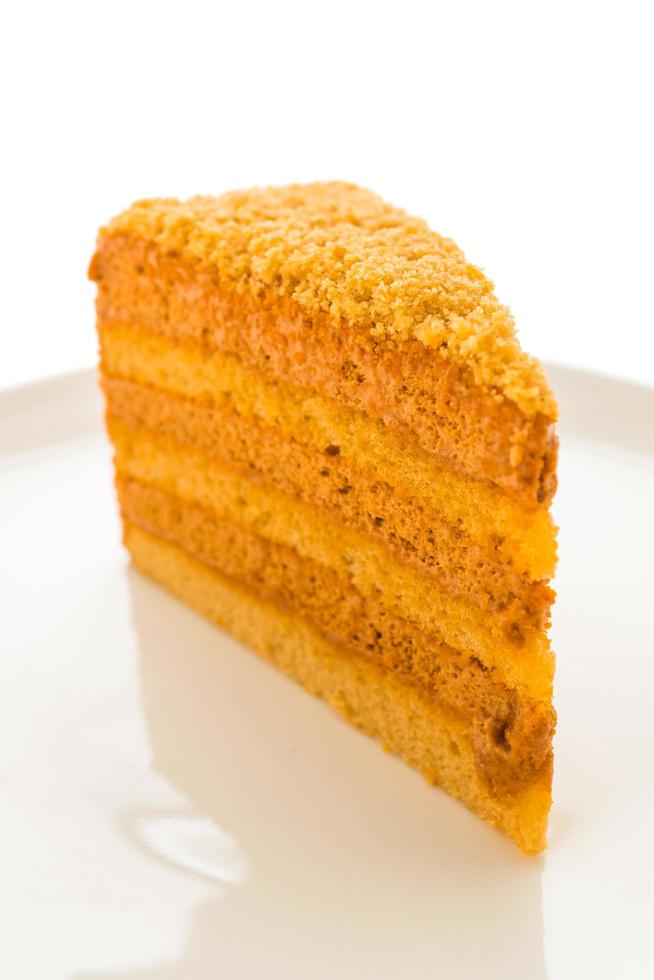 Thai tea cake on white plate photo