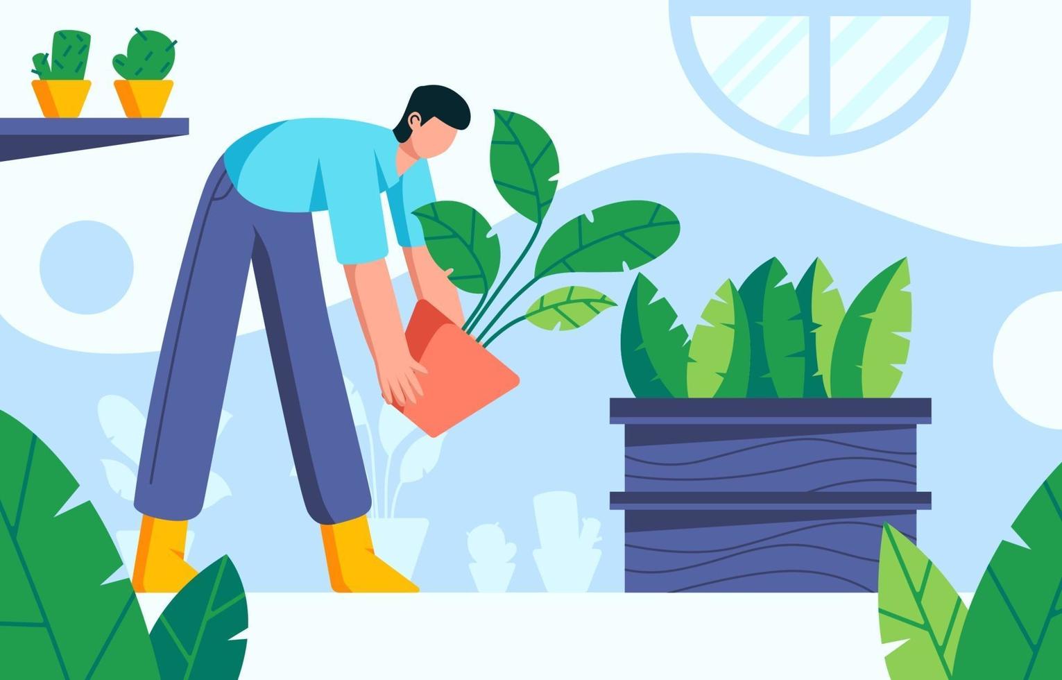 Gardening at Home Concept vector