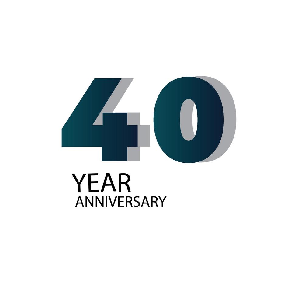 Year Anniversary Vector Template Design Illustration Blue Elegant White Background