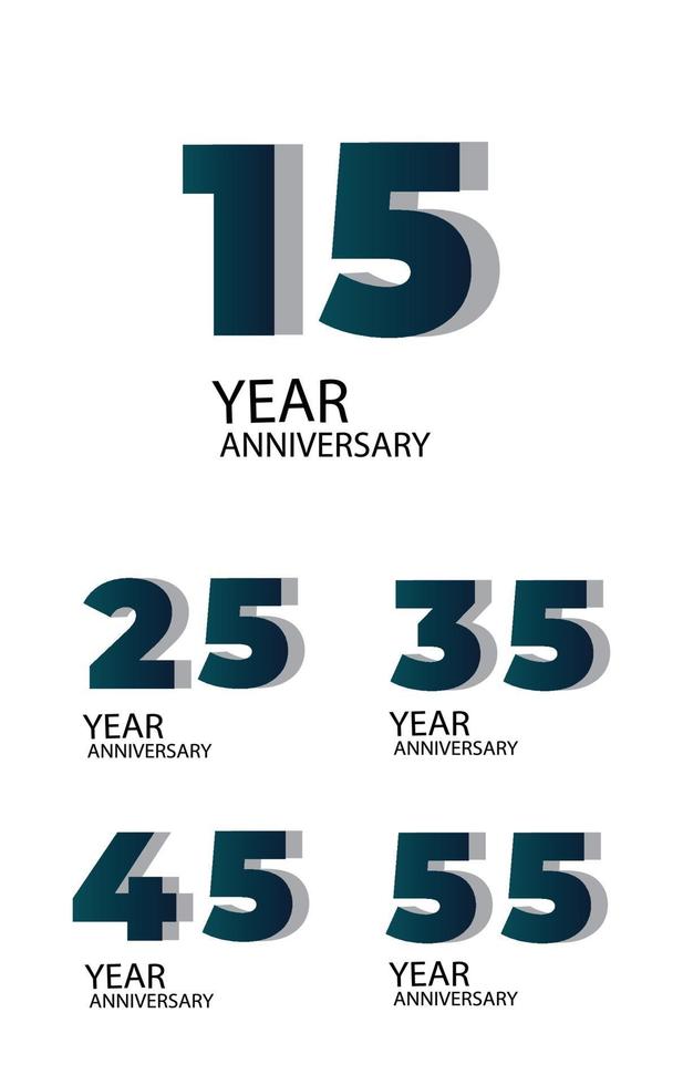 Year Anniversary Vector Template Design Illustration Blue Elegant White Background