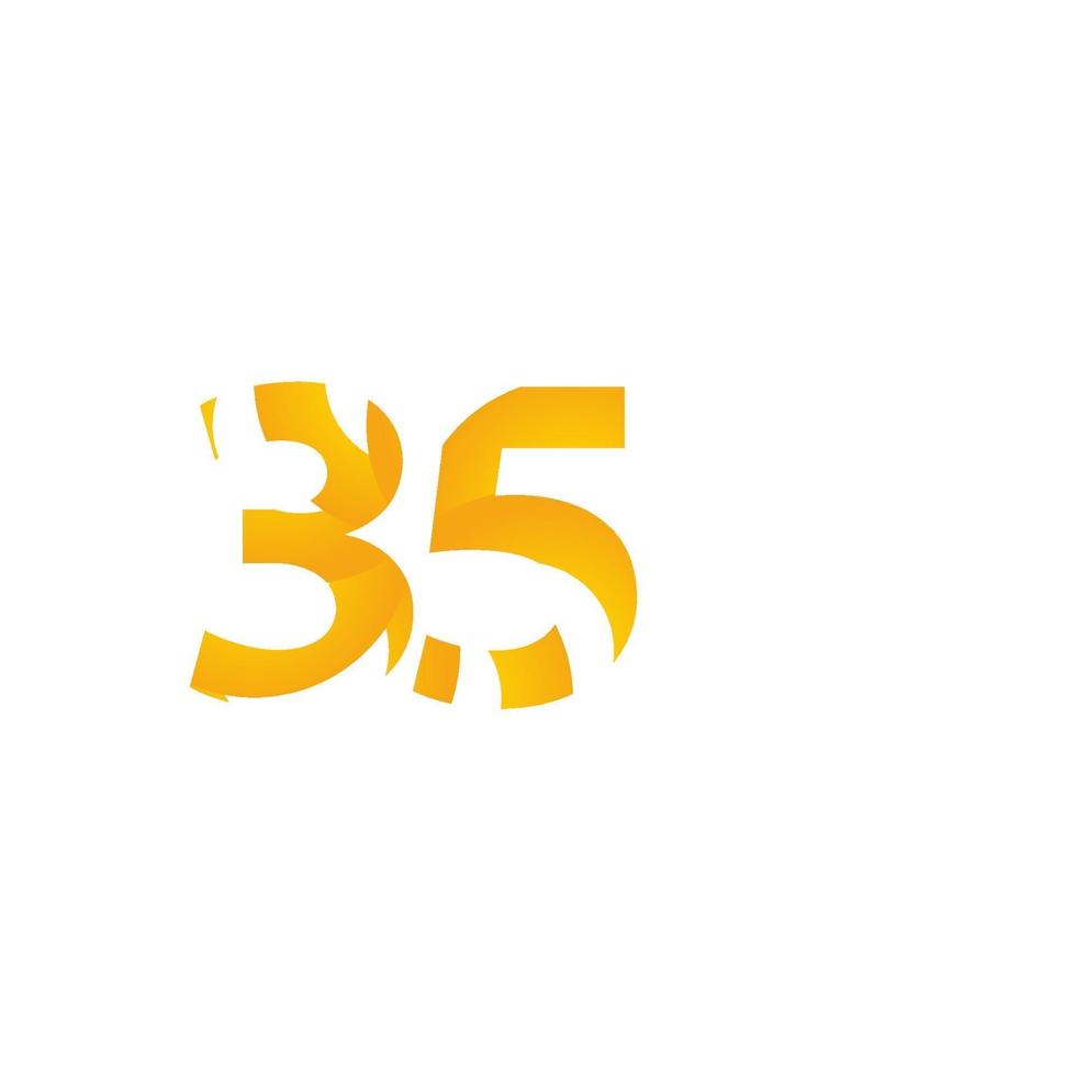 35 Years Anniversary Celebration Number Vector Template Design Illustration