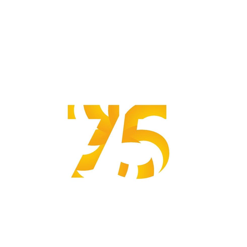 75 Years Anniversary Celebration Number Vector Template Design Illustration