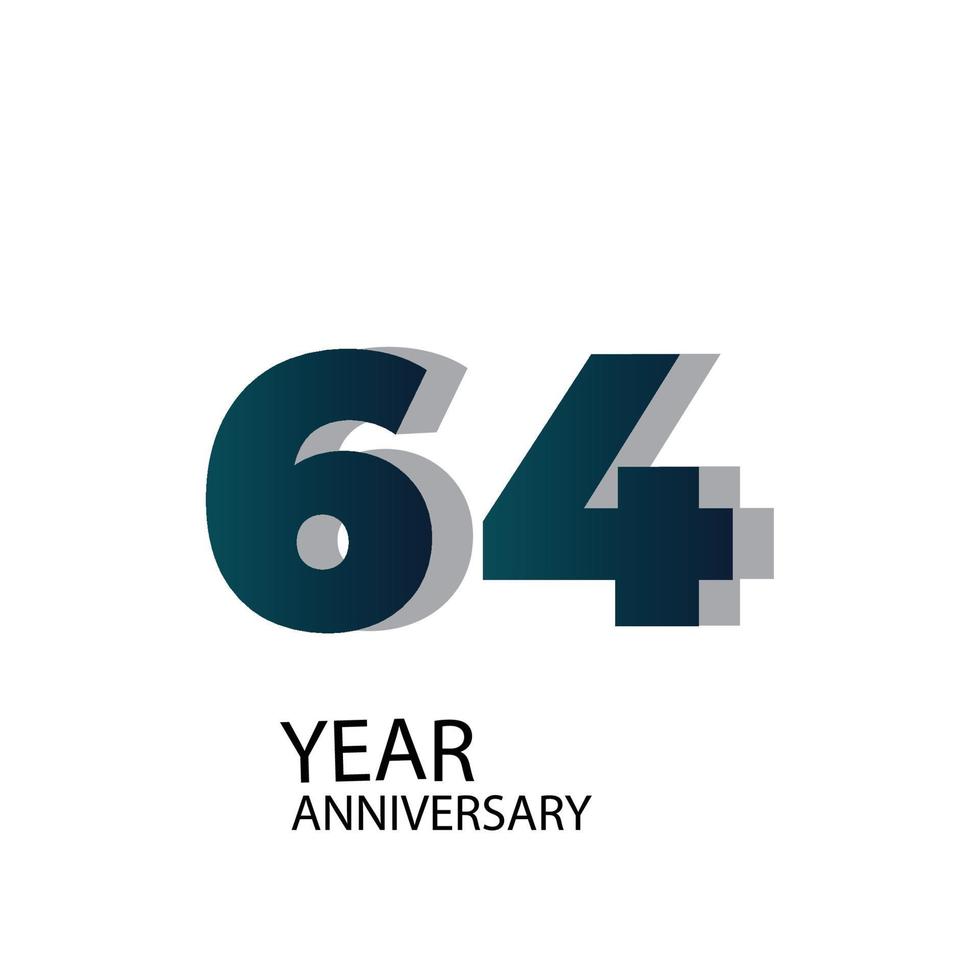 año aniversario vector plantilla diseño ilustración azul elegante fondo blanco