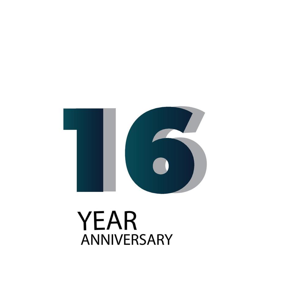 Year Anniversary Vector Template Design Illustration Blue Elegant White Background