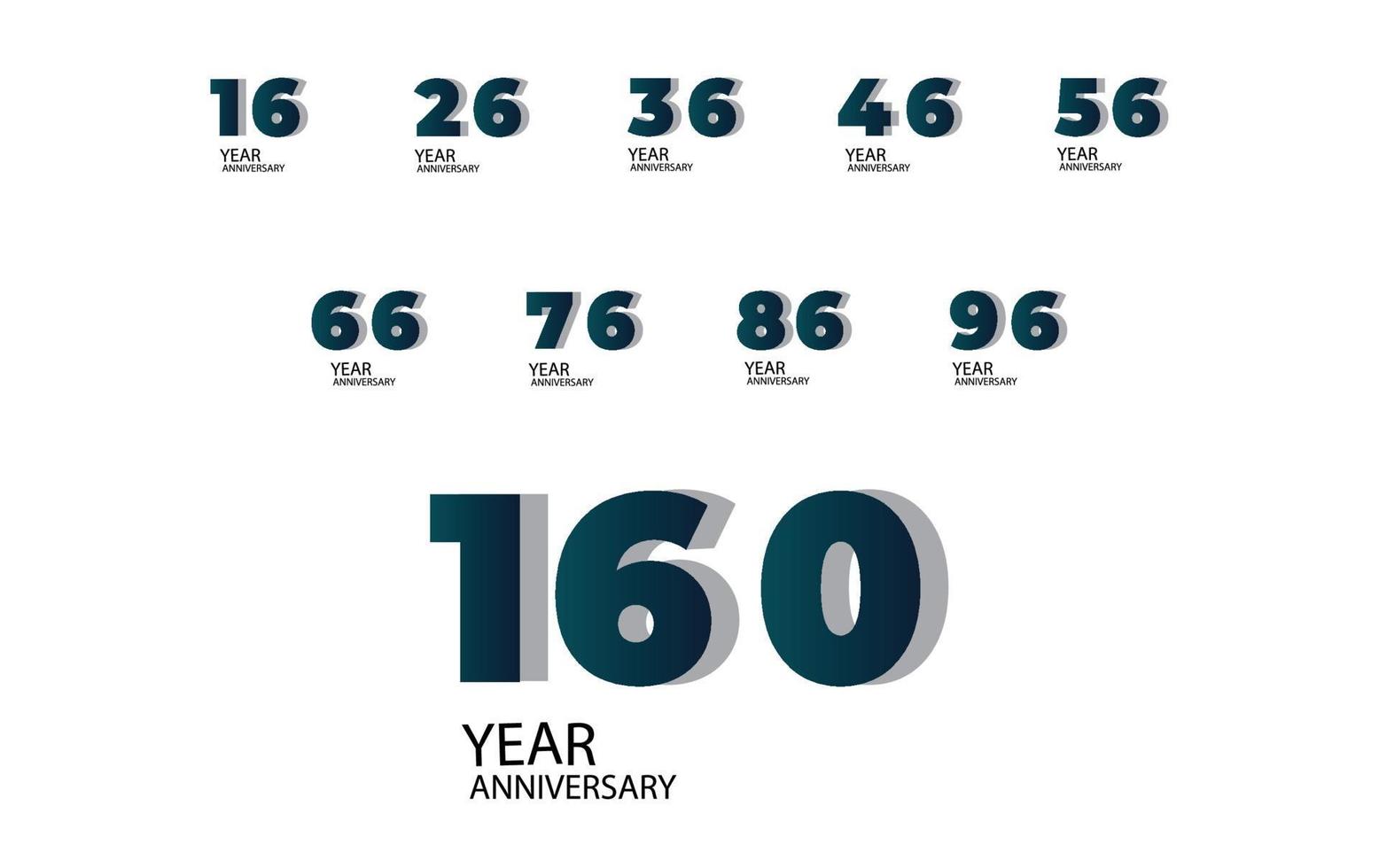 Year Anniversary Vector Template Design Illustration Blue Elegant White Background