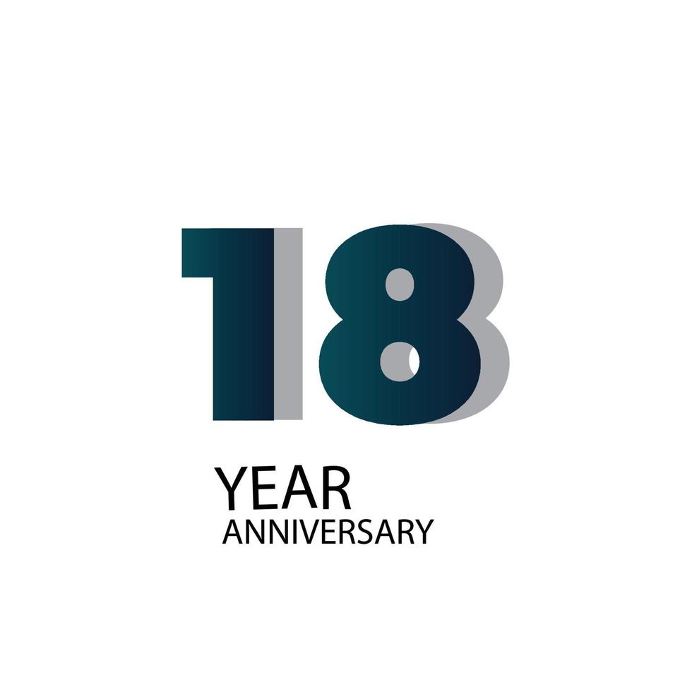 Year Anniversary Vector Template Design Illustration Blue Elegant White Background