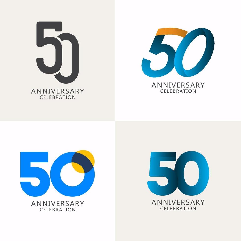 50 Years Anniversary Celebration Compilation Logo Vector Template Design Illustration