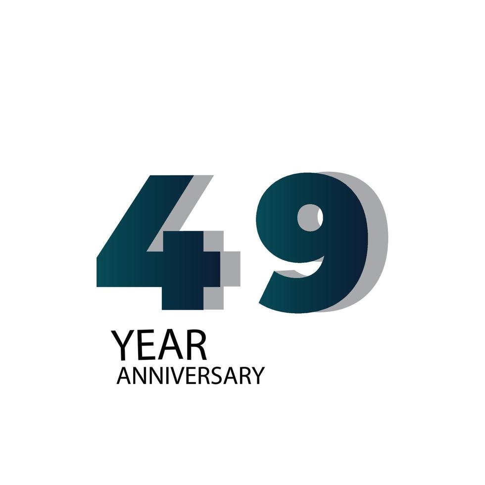 Year Anniversary Vector Template Design Illustration Blue Elegant White Background