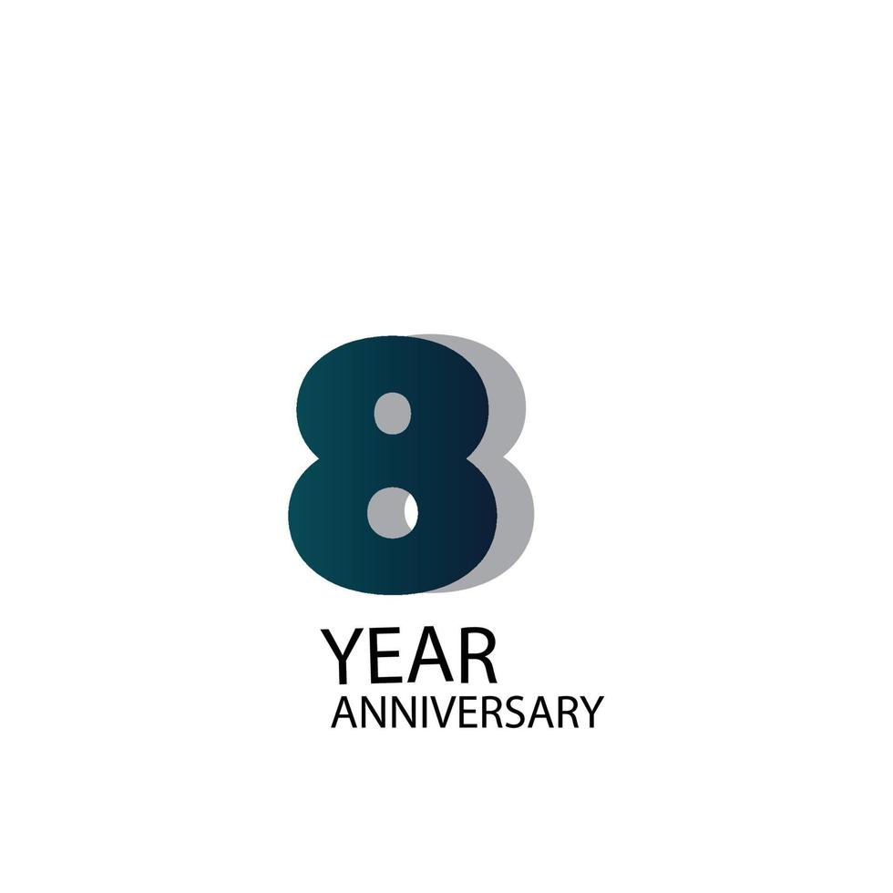 Year Anniversary Vector Template Design Illustration Blue Elegant White Background