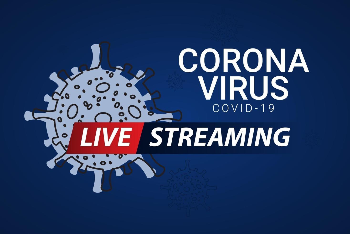 Ilustración de diseño de plantilla de vector de covid-19 de virus de corona en vivo de última hora