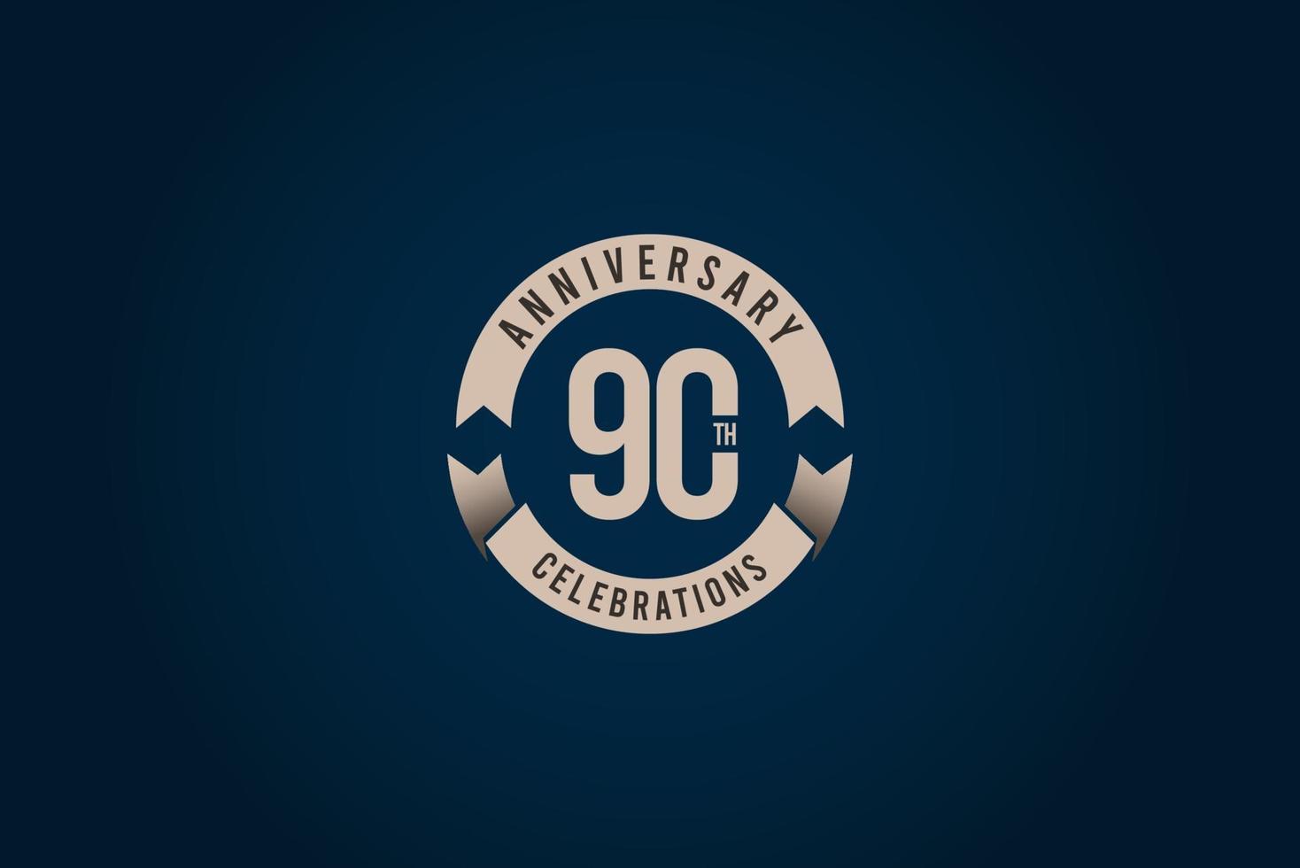 Ilustración de diseño de plantilla de vector de logotipo de celebración de aniversario de 90 años