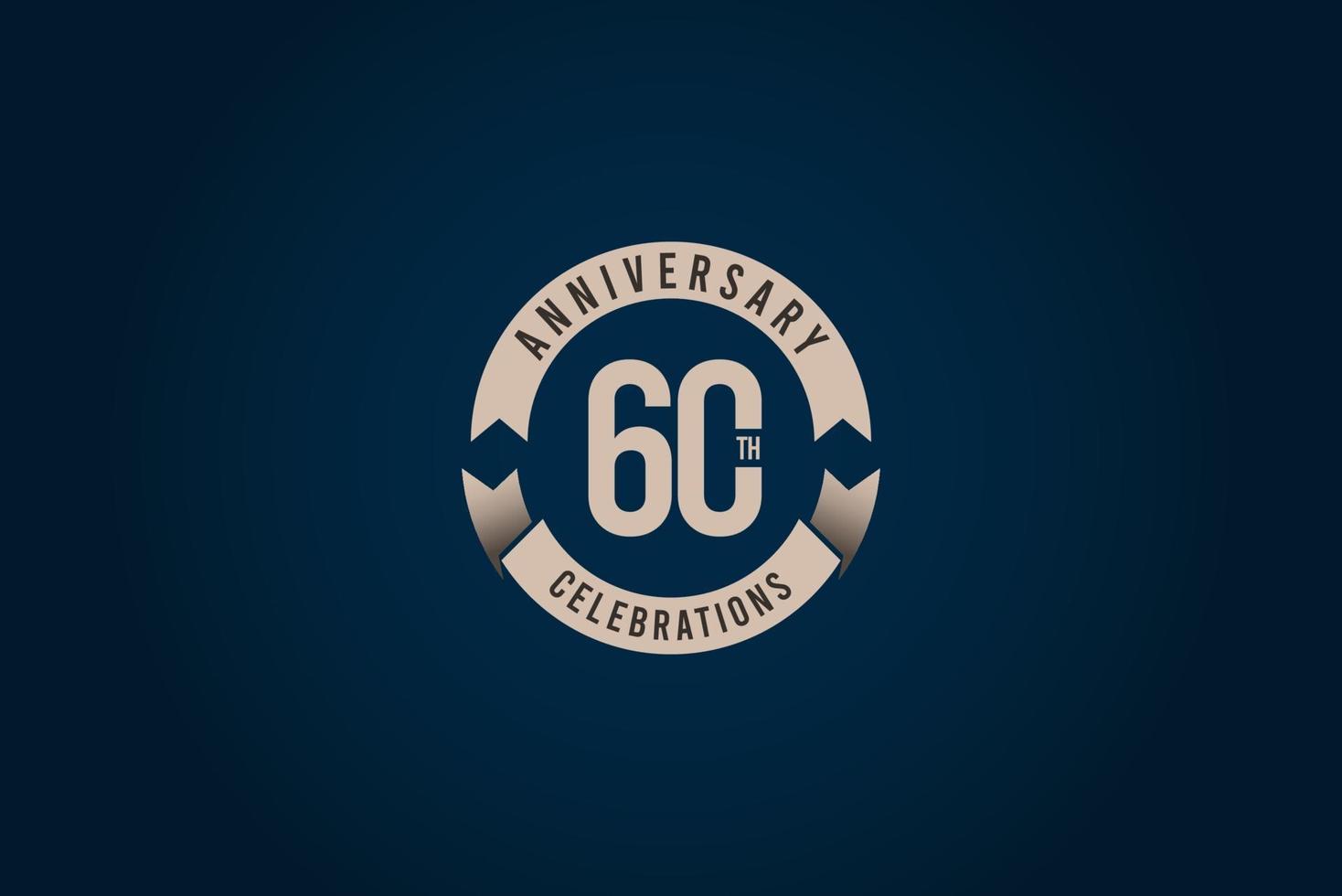 Ilustración de diseño de plantilla de vector de logotipo de celebración de aniversario de 60 años