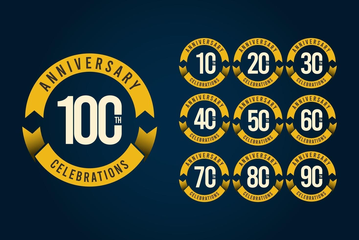 Ilustración de diseño de plantilla de vector de logotipo de celebración de aniversario de 100 años