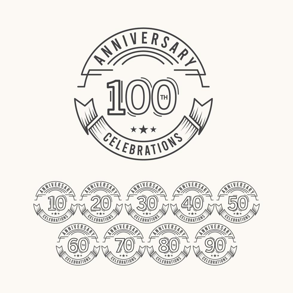 100 Years Anniversary Celebration Logo Vector Template Design Illustration