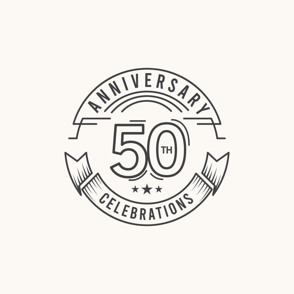 50 Years Anniversary Celebration Logo Vector Template Design Illustration