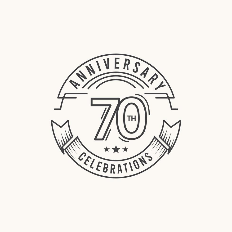 70 Years Anniversary Celebration Logo Vector Template Design Illustration
