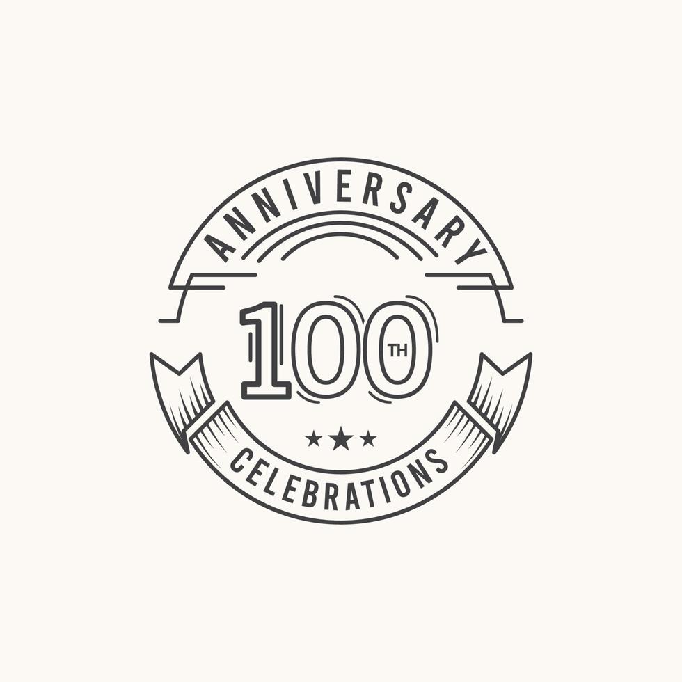 Ilustración de diseño de plantilla de vector de logotipo de celebración de aniversario de 100 años