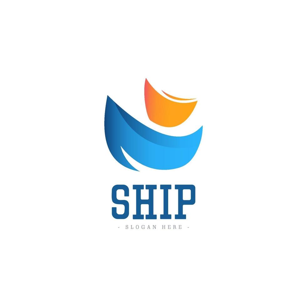 Ilustración de diseño de plantilla de vector de icono de logotipo de barco